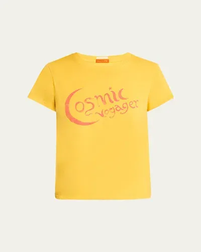 Mother The Lil Goodie Goodie Cosmic Voyager T-shirt In Yellow - Size X-large