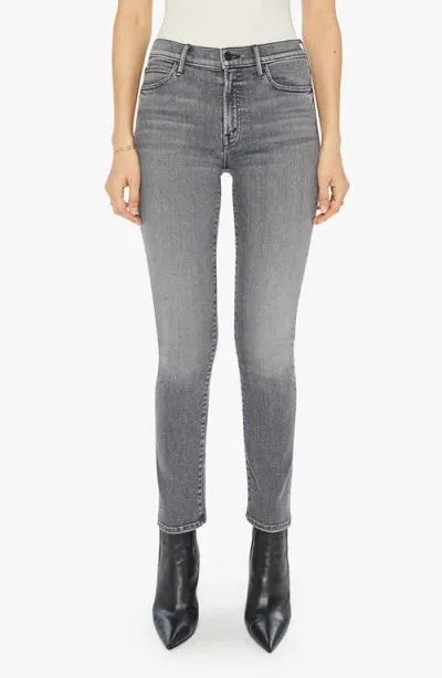 Mother The Rascal Flood Slim Straight Leg Jeans In Black