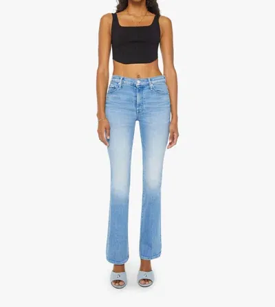 Mother The Outsider Sneak High Rise Flare Jeans In Flag Me Down In Blue