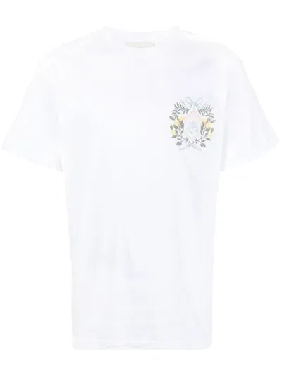 Mouty Logo-embroidered Cotton T-shirt In Weiss