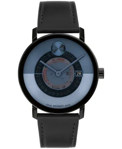 Movado Men's Bold Evolution 2.0 Swiss Quartz Black Nappa Leather Watch 40mm