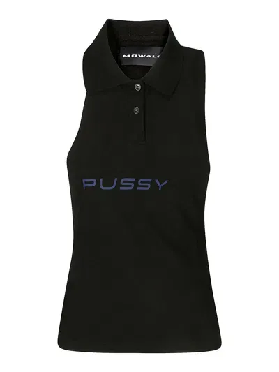 Mowalola Cotton Polo Shirt In Black