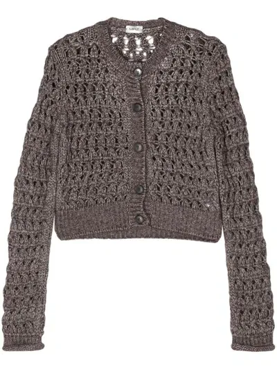 Mrz Open-knit Cardigan In Brown