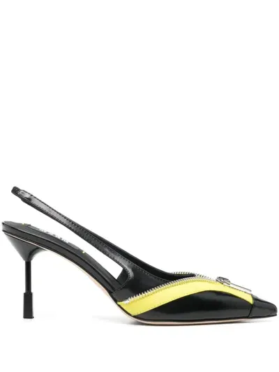 Msgm 90mm Decorative-zip Pumps In Black