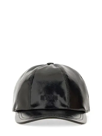 Msgm Baseball Cap In Black