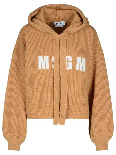 Msgm Beige Wool Sweatshirt