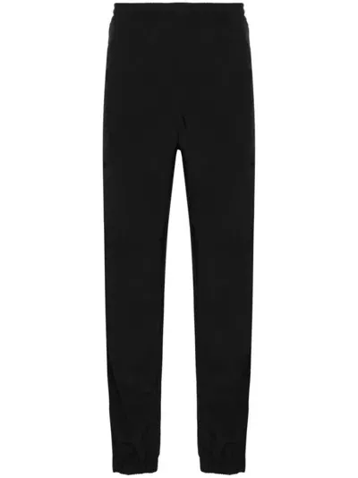 Msgm Ripstop-texture Tapered-leg Track Pants In Black