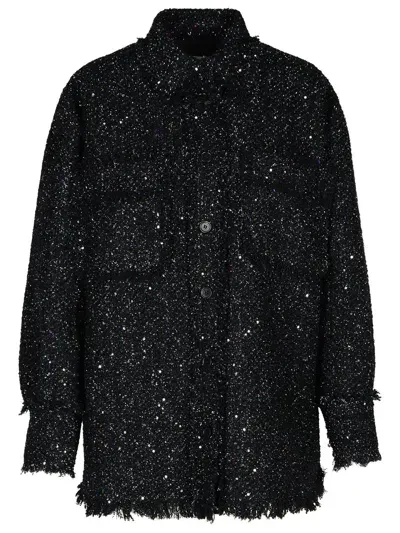 Msgm Black Wool Blend Shirt