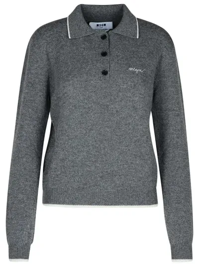 Msgm Grey Cashmere Blend Sweater