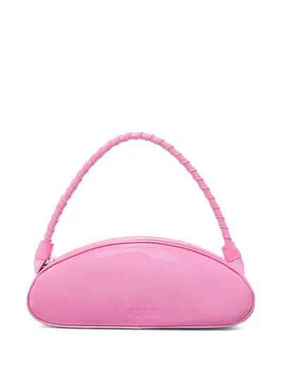 Msgm Logo-debossed Leather Tote Bag In Pink