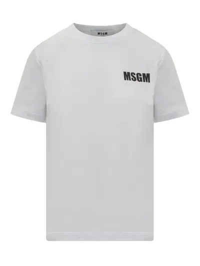 Msgm Logo T-shirt In White