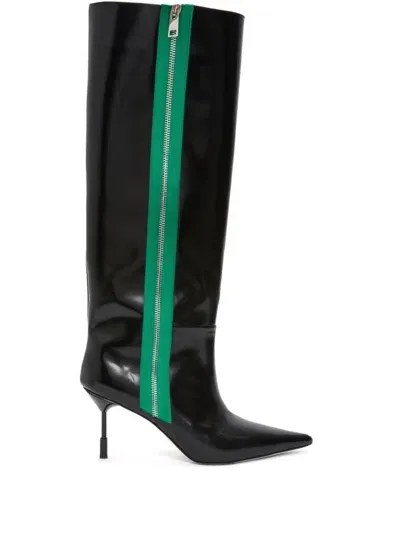 Msgm Pointed-toe Leather Boots In Black