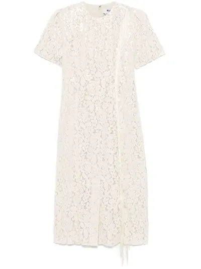 Msgm Sequinned Midi Dress In Neutrals