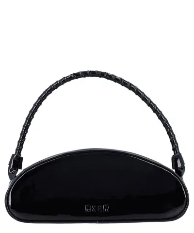 Msgm Small Bean Handbag In Black