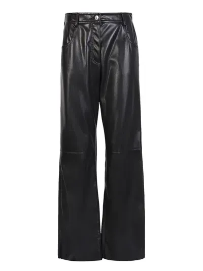 Msgm Straight Leg Trousers In Eco-nappa By . Must Have Garment That Can Never Be Missing In The Wardrobe, In Black