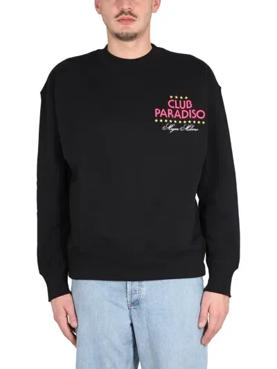 Msgm Sweatshirt With Logo Print In Black