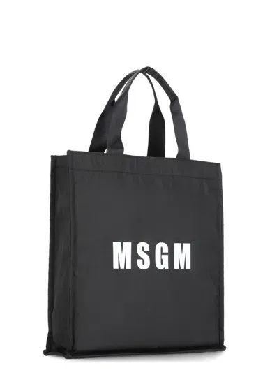 Msgm Tote Bag With Logo In Black