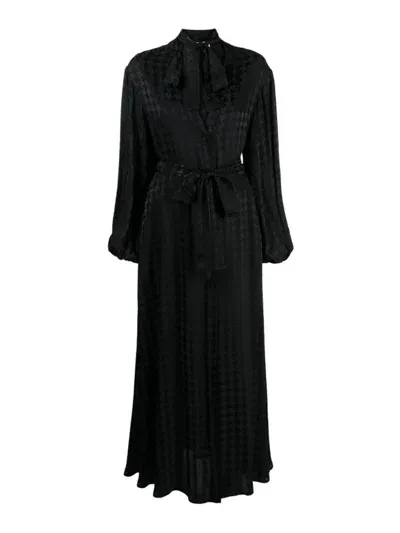 Msgm Vestido Largo - Negro In Black