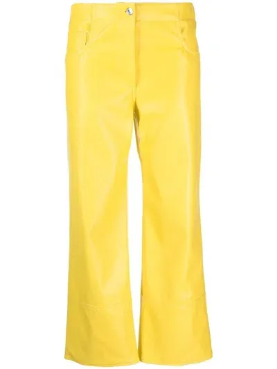 Msgm Wide-leg Cropped Trousers In White