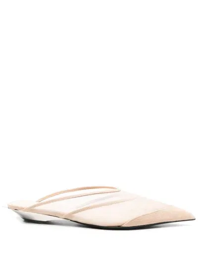 Mugler 40mm Fang Mules In Neutral