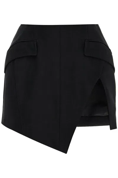 Mugler Slitted Mini Skirt In Black