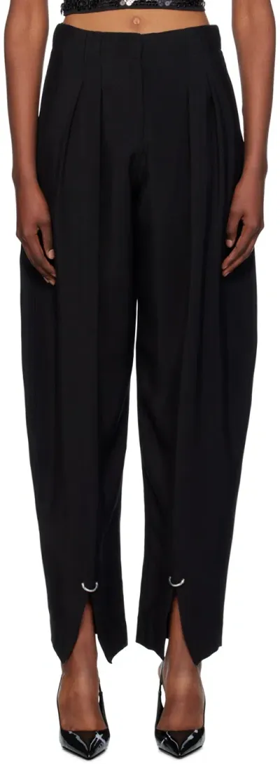 Mugler Black Pierced Loose Tailored Trousers