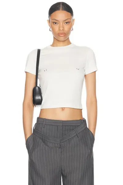 Mugler Cropped T-shirt In Weiss