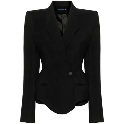 Mugler Outerwears In Black