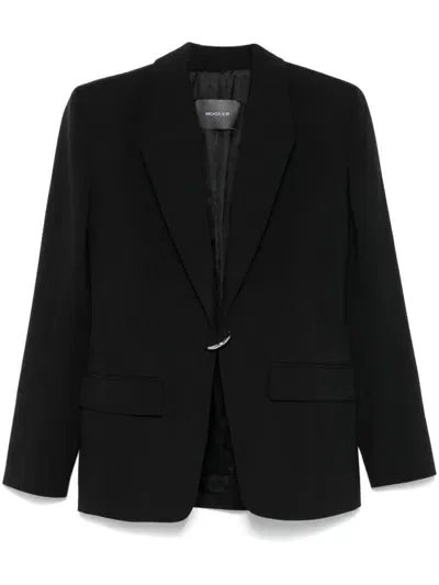 Mugler Pierced Tailored Blazer In Black