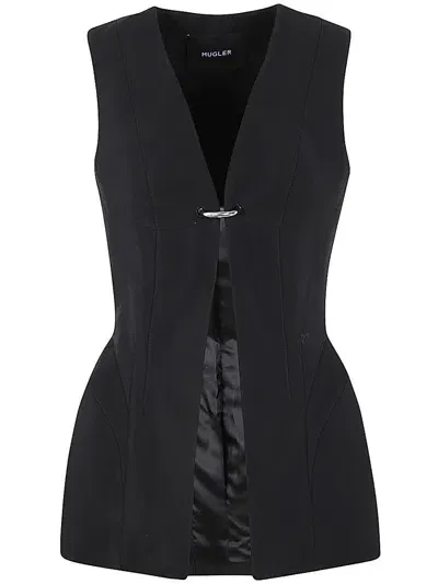 Mugler Ve0343 Waist Jacket Clothing In Black