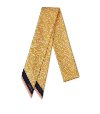 Mulberry Logo-print Scarf In Yellow