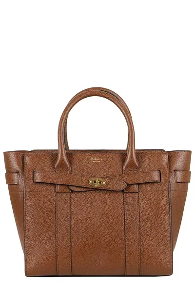 Mulberry Small Zipped Bayswater Two Tone Scg In Oak