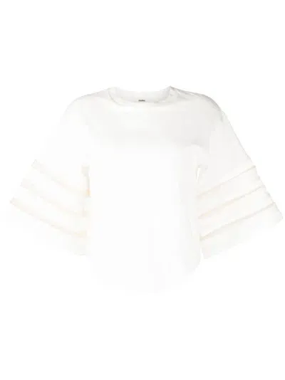 Muller Of Yoshiokubo Cut-out Sleeves Cotton T-shirt In White