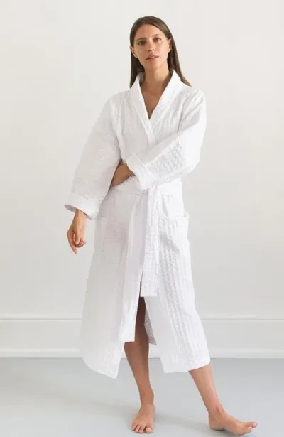 Mungo Lattice Weave Robe In White