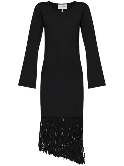 Munthe Fringe-detail Midi Dress In Black