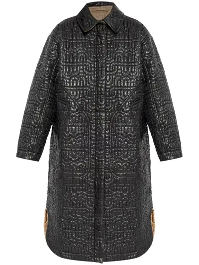 Munthe Quilted Reversible Coat In Black