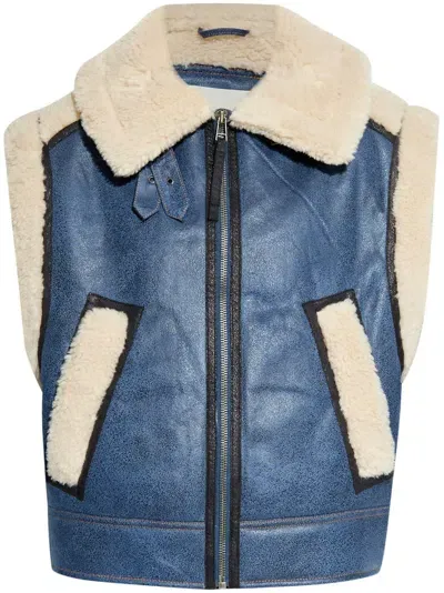 Munthe Tuppa Sleeveless Jacket In Blue