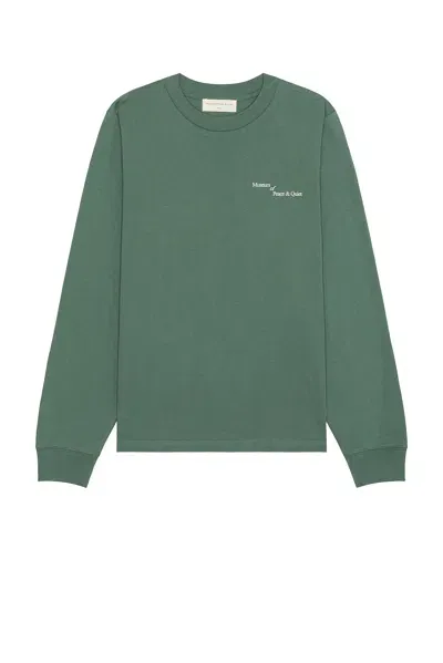 Museum Of Peace And Quiet Italic Long Sleeve Shirt In Fern