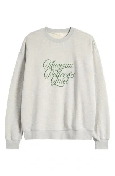 Museum Of Peace And Quiet Museum Of Peace & Quiet Scribe Embroidered Crewneck Sweatshirt In Heather