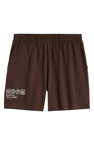 Museum Of Peace And Quiet Museum Of Peace & Quiet Simple Living Cotton Sweat Shorts In Brown