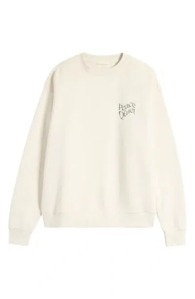 Museum Of Peace And Quiet Museum Of Peace & Quiet Warped Cotton Graphic Sweatshirt In Bone