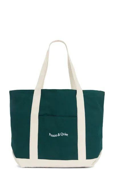 Museum Of Peace And Quiet Wordmark Boat Tote In Pine