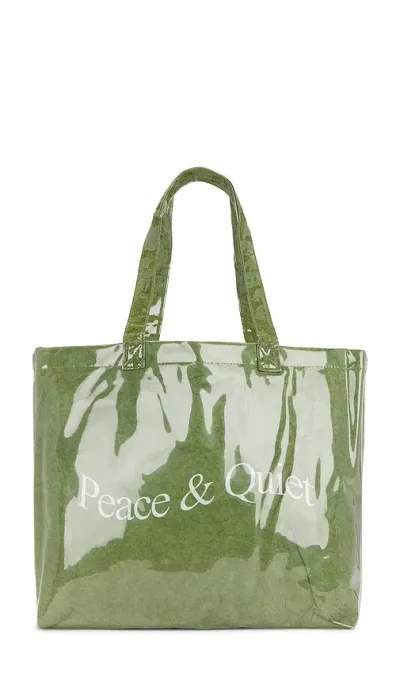 Museum Of Peace And Quiet Wordmark Pvc Kraft Tote Bag In 포레스트