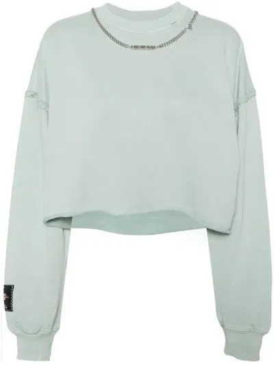 Musium Div. Chain-embellished Sweatshirt In Grün