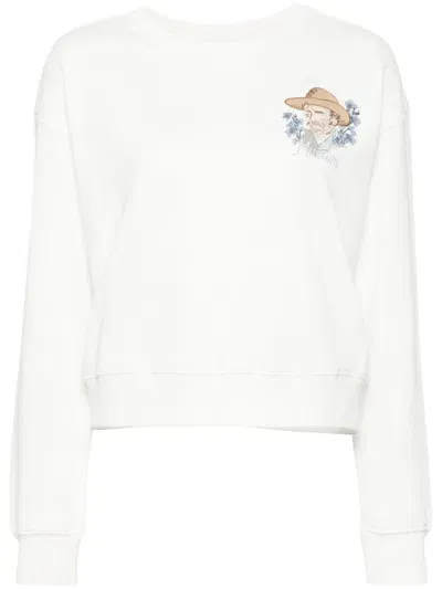 Musium Div. Embroidered Logo Sweatshirt In Weiss