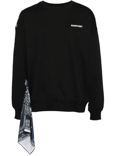 Musium Div. Graphic Print Scarf Accent Sweatshirt In Black