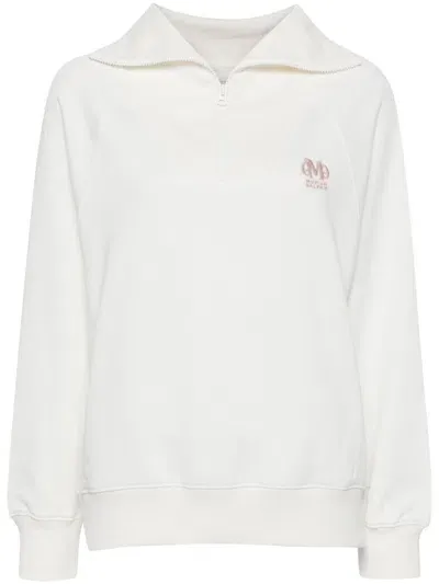 Musium Div. Half Zip Sweatshirt In Weiss