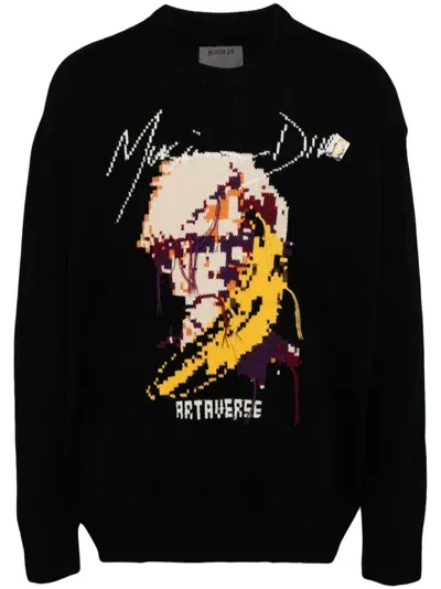 Musium Div. Intarsia-knit Jumper In Black