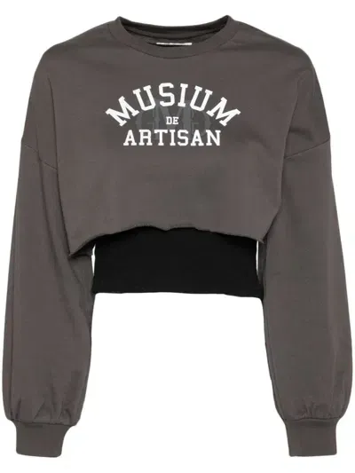 Musium Div. Logo-printed Sweatshirt In Brown