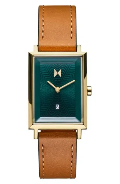 Mvmt Signature Square Watch, 24mm In Green/brown